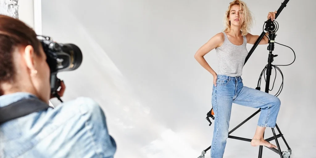 Modelling agency photo shoot